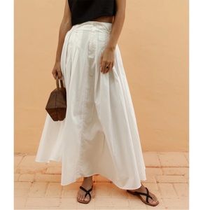 POSSE White Cotton Poplin Maxi Skirt